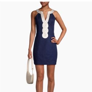 Lilly Pulitzer Navy Dress with Silver Detailing